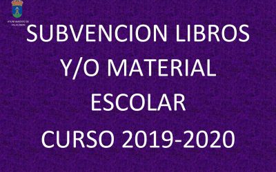 SUBVENCION LIBROS-MATERIAL ESCOLAR 19-20