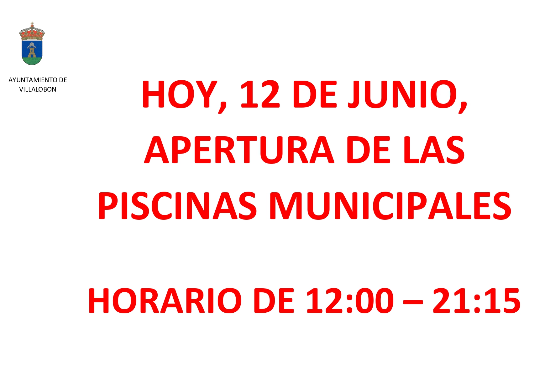 APERTURA DE PISCINAS MUNICIPALES